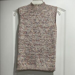 Talbots Multicolor Knit Mock Neck Top